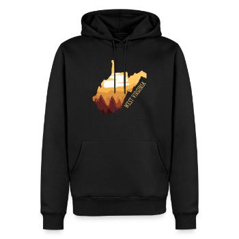 West Virginia - Männer Premium Bio Hoodie - Schwarz - Vorne - Nico (187cm)
