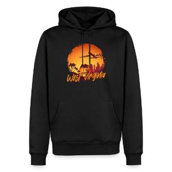 West Virginia - Männer Premium Bio Hoodie - Schwarz - Vorne - Nico (187cm)