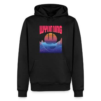 Wyoming - Männer Premium Bio Hoodie - Schwarz - Vorne - Nico (187cm)