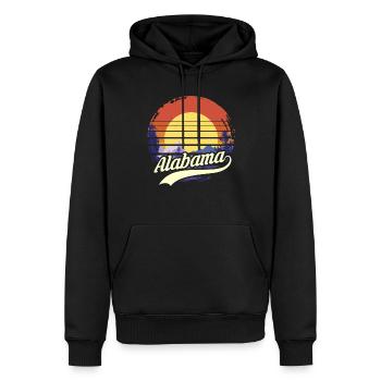 alabama - Männer Premium Bio Hoodie - Schwarz - Vorne - Nico (187cm)