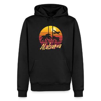 alabama - Männer Premium Bio Hoodie - Schwarz - Vorne - Nico (187cm)