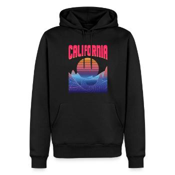 Californie - Sweat à capuche Premium bio Homme - noir - Devant - Nico (187cm)
