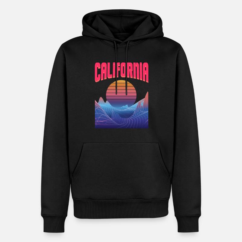 california - Männer Premium Bio Hoodie - Schwarz