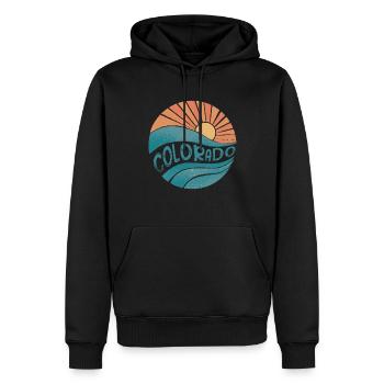 colorado - Männer Premium Bio Hoodie - Schwarz - Vorne - Nico (187cm)