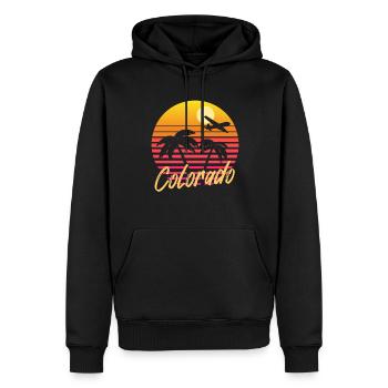 colorado - Männer Premium Bio Hoodie - Schwarz - Vorne - Nico (187cm)