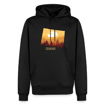 colorado - Männer Premium Bio Hoodie - Schwarz - Vorne - Nico (187cm)