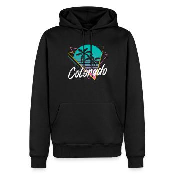 colorado - Männer Premium Bio Hoodie - Schwarz - Vorne - Nico (187cm)