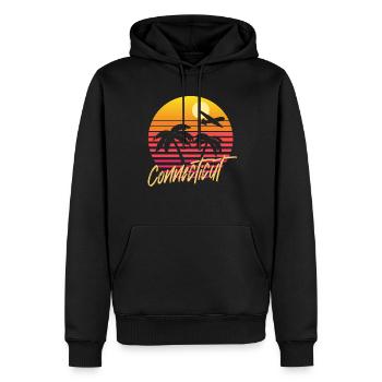 connecticut - Männer Premium Bio Hoodie - Schwarz - Vorne - Nico (187cm)