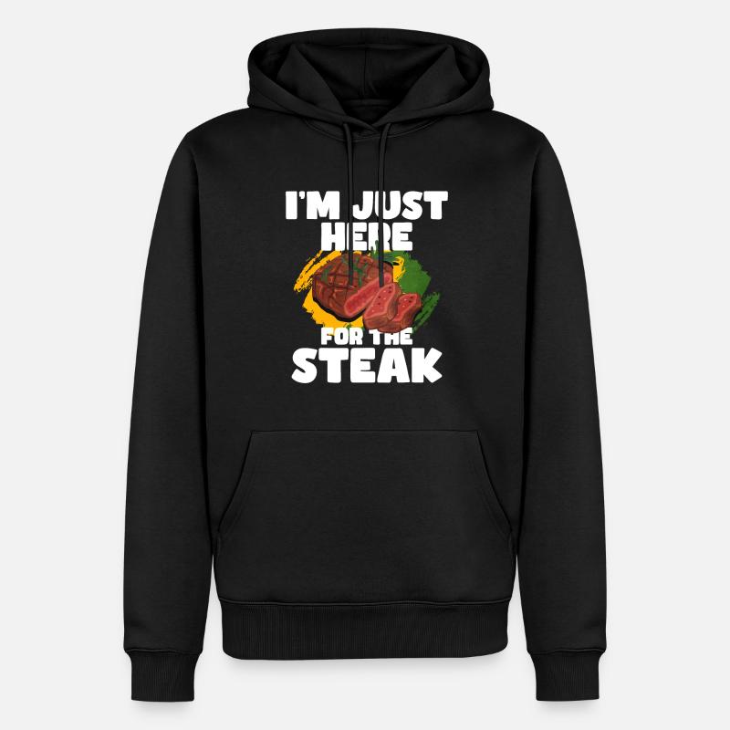 Steak - Männer Premium Bio Hoodie - Schwarz