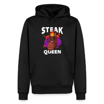 Steak - Männer Premium Bio Hoodie - Schwarz - Vorne - Nico (187cm)