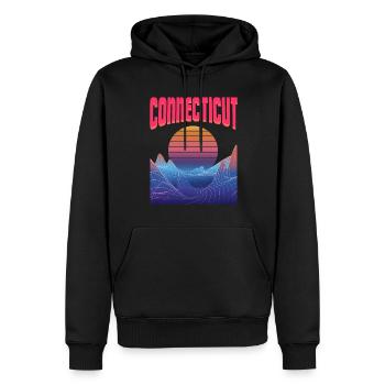 connecticut - Männer Premium Bio Hoodie - Schwarz - Vorne - Nico (187cm)