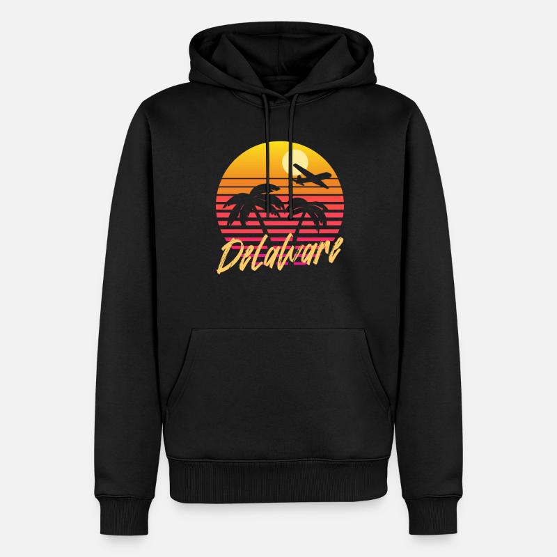 Delaware - Sweat à capuche Premium bio Homme - noir