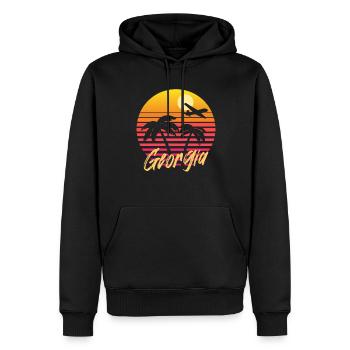 georgia - Männer Premium Bio Hoodie - Schwarz - Vorne - Nico (187cm)