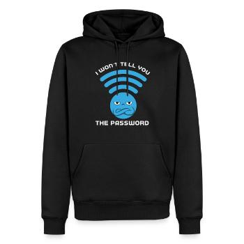 Ich werde Ihnen das Passwort nicht verraten - Männer Premium Bio Hoodie - Schwarz - Vorne - Nico (187cm)