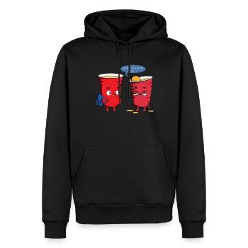 Beerpong - Männer Premium Bio Hoodie - Schwarz - Vorne - Nico (187cm)