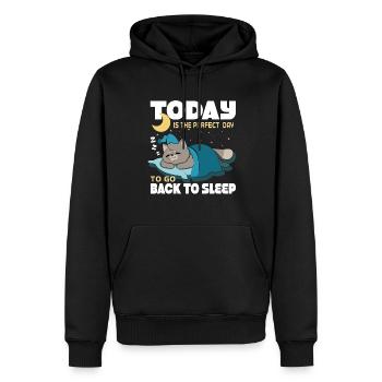 Heute ist der perfekte Tag , um wieder einzuschlaf - Männer Premium Bio Hoodie - Schwarz - Vorne - Nico (187cm)