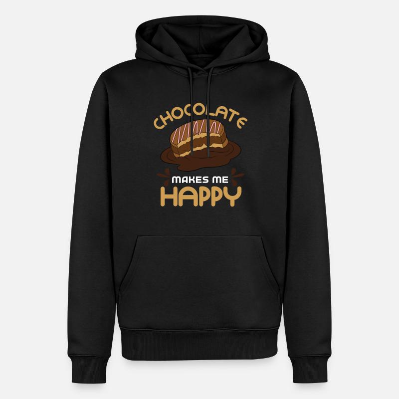 Le chocolat me rend heureux - Sweat à capuche Premium bio Homme - noir