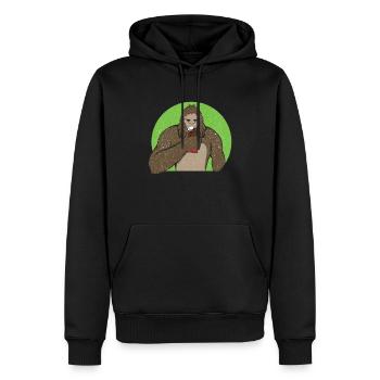 Bigfoot au chocolat - Sweat à capuche Premium bio Homme - noir - Devant - Nico (187cm)