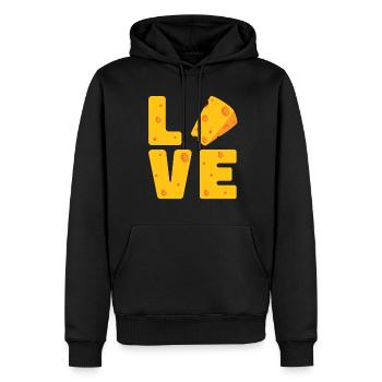 Parmesan - Männer Premium Bio Hoodie - Schwarz - Vorne - Nico (187cm)