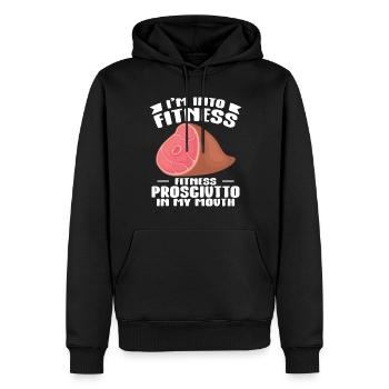 Jambon - Sweat à capuche Premium bio Homme - noir - Devant - Nico (187cm)