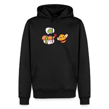 Wasabi - Sweat à capuche Premium bio Homme - noir - Devant - Nico (187cm)