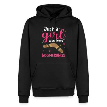 Boomerang - Sweat à capuche Premium bio Homme - noir - Devant - Nico (187cm)