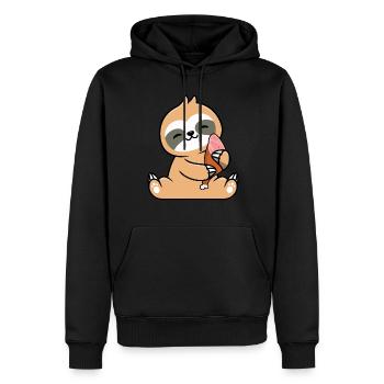 Jambon - Sweat à capuche Premium bio Homme - noir - Devant - Nico (187cm)