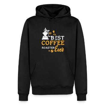 Kafffee Rösten Geschenk - Männer Premium Bio Hoodie - Schwarz - Vorne - Nico (187cm)