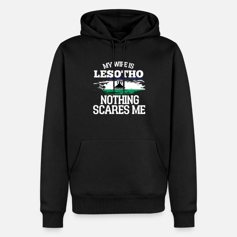 Lesotho Ehefrau - Männer Premium Bio Hoodie - Schwarz