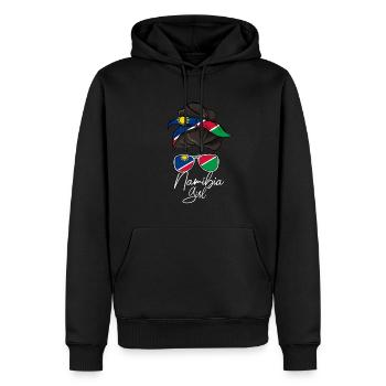 Namibie - Sweat à capuche Premium bio Homme - noir - Devant - Nico (187cm)