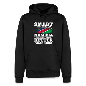 Namibie - Sweat à capuche Premium bio Homme - noir - Devant - Nico (187cm)