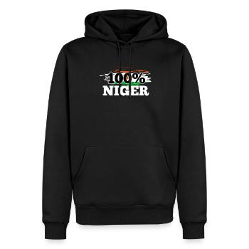 Niger - Sweat à capuche Premium bio Homme - noir - Devant - Nico (187cm)