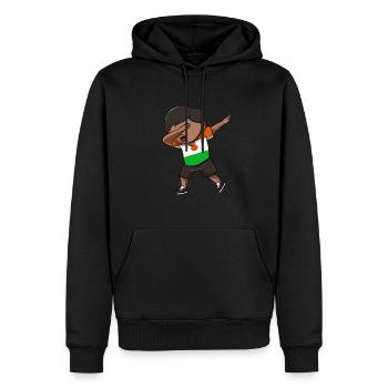 Niger - Sweat à capuche Premium bio Homme - noir - Devant - Nico (187cm)