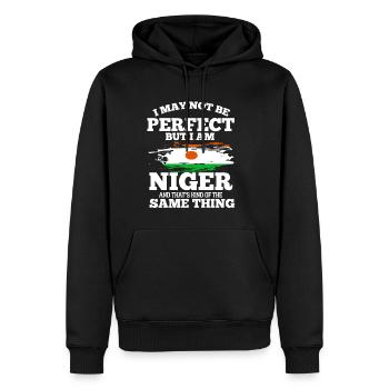 Niger - Sweat à capuche Premium bio Homme - noir - Devant - Nico (187cm)