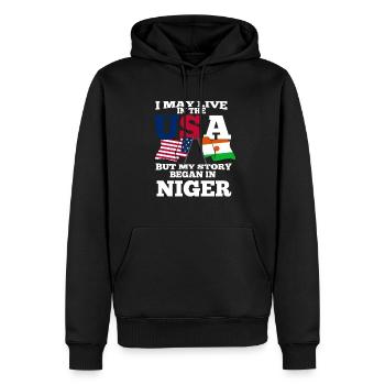 Niger - Sweat à capuche Premium bio Homme - noir - Devant - Nico (187cm)