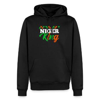 Niger - Sweat à capuche Premium bio Homme - noir - Devant - Nico (187cm)