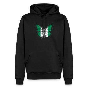 Nigéria - Sweat à capuche Premium bio Homme - noir - Devant - Nico (187cm)