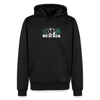 Nigéria - Sweat à capuche Premium bio Homme - noir - Devant - Nico (187cm)