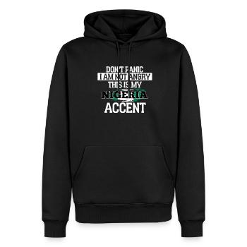 Nigéria - Sweat à capuche Premium bio Homme - noir - Devant - Nico (187cm)