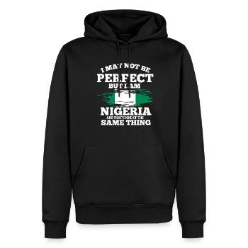 Nigéria - Sweat à capuche Premium bio Homme - noir - Devant - Nico (187cm)