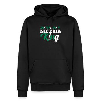 Nigéria - Sweat à capuche Premium bio Homme - noir - Devant - Nico (187cm)