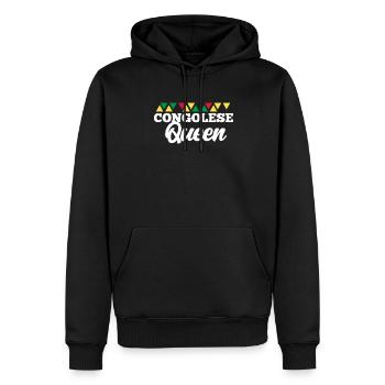 Kongo - Männer Premium Bio Hoodie - Schwarz - Vorne - Nico (187cm)