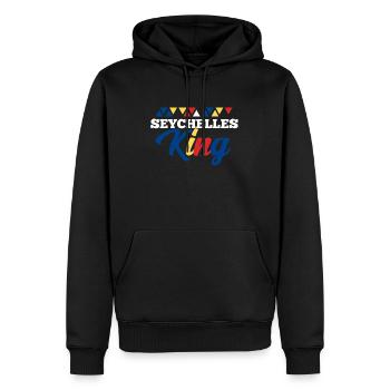 Seychellen - Männer Premium Bio Hoodie - Schwarz - Vorne - Nico (187cm)