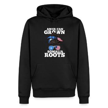 Somalie - Sweat à capuche Premium bio Homme - noir - Devant - Nico (187cm)