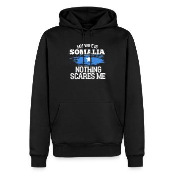 Somalie - Sweat à capuche Premium bio Homme - noir - Devant - Nico (187cm)