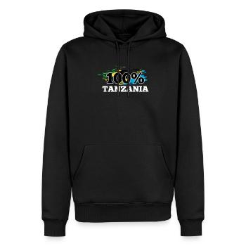 Tansania - Männer Premium Bio Hoodie - Schwarz - Vorne - Nico (187cm)