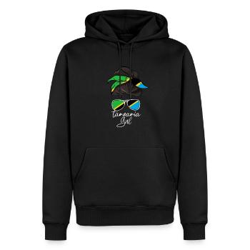Tansania - Männer Premium Bio Hoodie - Schwarz - Vorne - Nico (187cm)