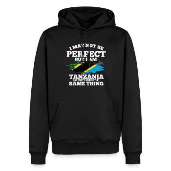 Tansania - Männer Premium Bio Hoodie - Schwarz - Vorne - Nico (187cm)