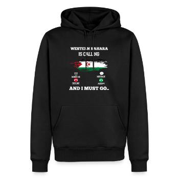 Sahara occidental - Sweat à capuche Premium bio Homme - noir - Devant - Nico (187cm)