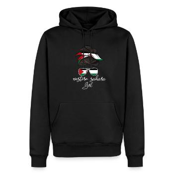 Sahara occidental - Sweat à capuche Premium bio Homme - noir - Devant - Nico (187cm)
